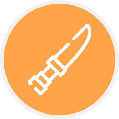 Bıçak Çizgisi Çemberi Basit Simge, Vektör İllüstrasyonu