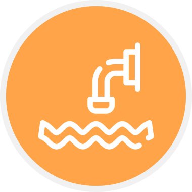 Atık Su Hattı Çemberi Basit Simge, Vektör Resimleri