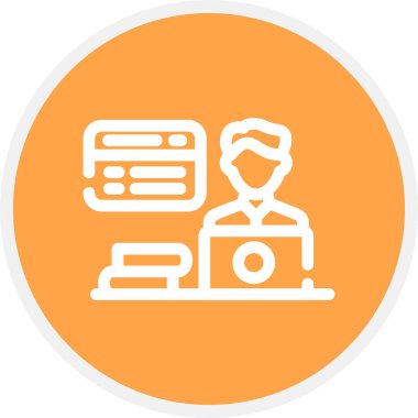 Web Tasarımcısı Erkek Satır Çemberi Basit Simge, Vektör Resimleri