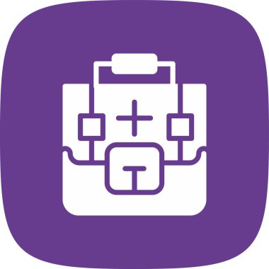 İlk Yardım Çantası basit simgesi, vektör illüstrasyonu