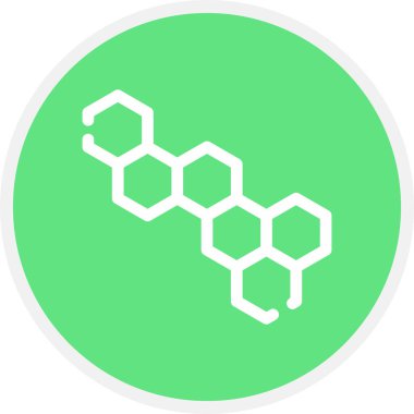 Molekül Çizgisi Çemberi Basit Simge, Vektör Resimleri