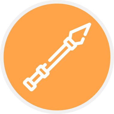 Mızrak Çizgisi Çemberi Basit Simge, Vektör İllüstrasyonu