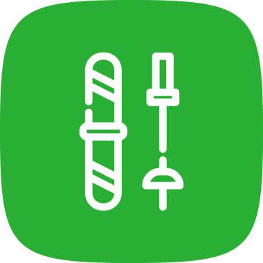 Kayak Ekipmanları Basit Simge, Vektör İllüstrasyonu