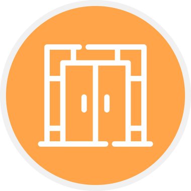 Kapı Satırı Çemberi Basit Simge, Vektör İllüstrasyonu