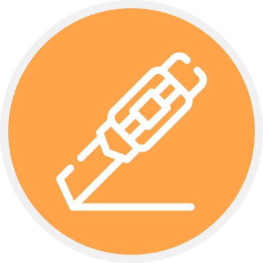 Kesme Çizgisi Çemberi Basit Simge, Vektör İllüstrasyonu