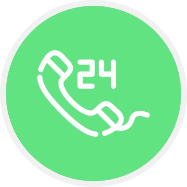 Acil Arama Hattı Çemberi Basit Simge, Vektör İllüstrasyonu