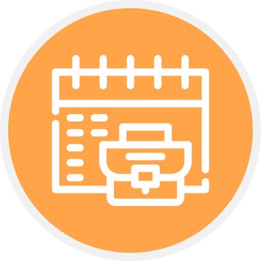 Takvim Satırı Çemberi Basit Simge, Vektör İllüstrasyonu