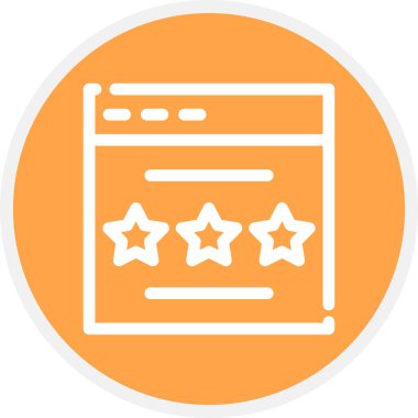 Değerlendirme Satırı Çemberi Basit Simge, Vektör İllüstrasyonu