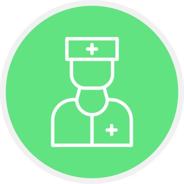 Hemşire Satırı Çemberi Basit Simge, Vektör İllüstrasyonu