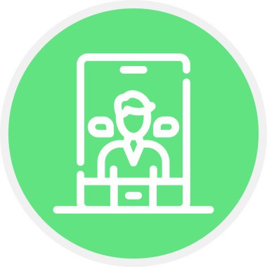 Ar Sosyal Satır Çemberi Basit Simge, Vektör İllüstrasyonu