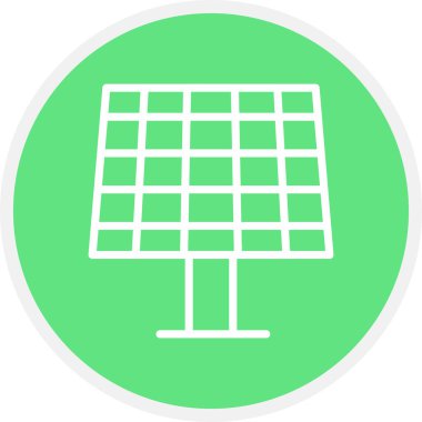 Güneş Paneli Çizgisi Çemberi Basit Simge, Vektör Resimleri