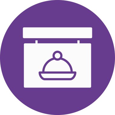 Restoran İşaret Kurulu Basit Simge, Vektör İllüstrasyonu