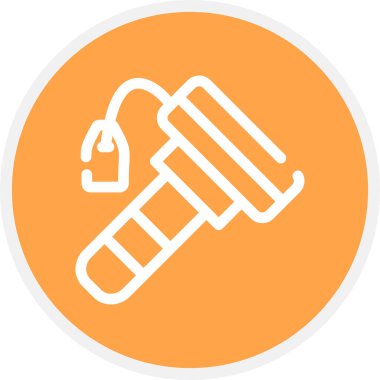 Traş Çizgisi Çemberi Basit Simge, Vektör İllüstrasyonu