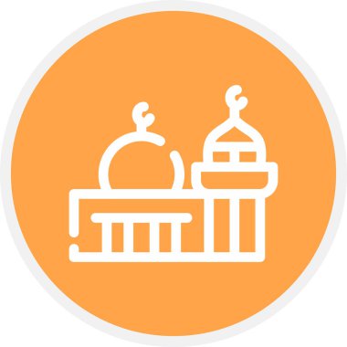 Cami Çizgisi Çemberi Basit Simge, Vektör İllüstrasyonu