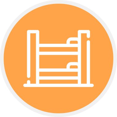 Bunk Yatak Hattı Çemberi Basit Simge, Vektör Resimleri