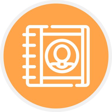 Adres Defteri Satırı Çemberi Basit Simge, Vektör İllüstrasyonu