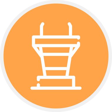 Podyum Çizgisi Çemberi Basit Simge, Vektör İllüstrasyonu