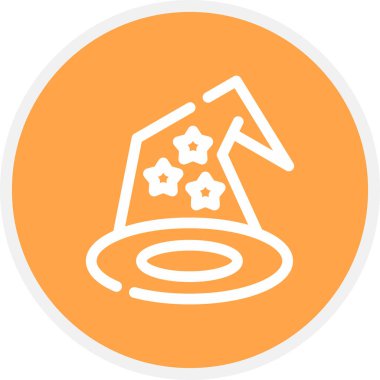 Sihirbaz Şapkası Satırı Çemberi Basit Simge, Vektör Resimleri