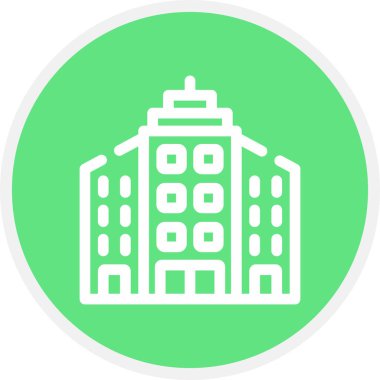 Şehir Çizgisi Çemberi Basit Simge, Vektör Resimleri