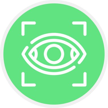 Odaklanma Çizgisi Çemberi Basit Simge, Vektör İllüstrasyonu