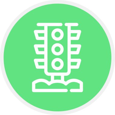 Trafik Işığı Çemberi Basit Simge, Vektör Resimleri