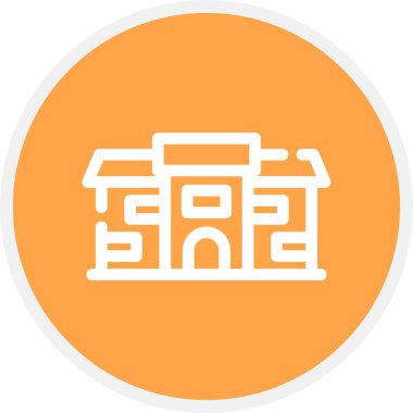 Kampüs Çizgisi Çemberi Basit Simge, Vektör İllüstrasyonu