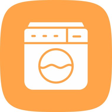 çamaşır makinesi basit simgesi, vektör çizim