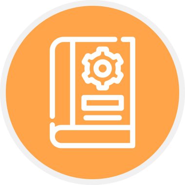 Kitap Satırı Çemberi Basit Simge, Vektör İllüstrasyonu