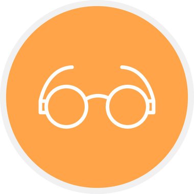 Gözlük Çizgisi Çemberi Basit Simge, Vektör İllüstrasyonu