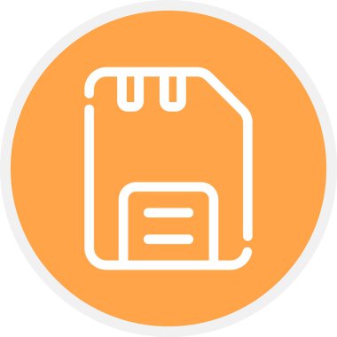 Disk Satırı Çemberi Basit Simge, Vektör İllüstrasyonu