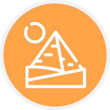 Piramit Peyzaj Çizgisi Çemberi Basit Simge, Vektör Resimleri