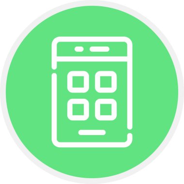 Izgara Çizgisi Çemberi Basit Simge, Vektör Resimleri