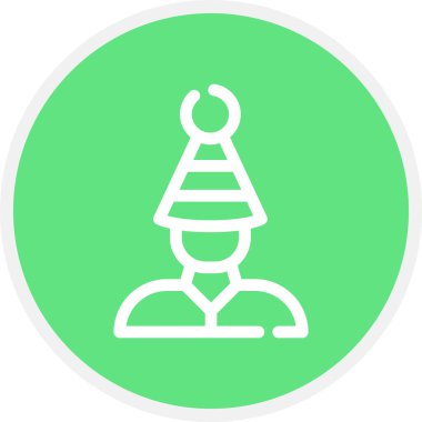 Erkek Çizgisi Çemberi Basit Simge, Vektör İllüstrasyonu