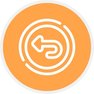 Çizgi Çemberini Geri Al Basit Simge, Vektör İllüstrasyonu