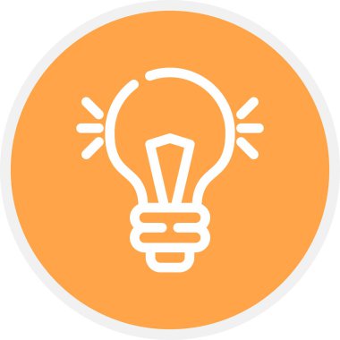 Ampul Hattı Çemberi Basit Simge, Vektör Resimleri