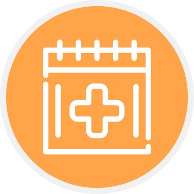 Tıbbi Randevu Satırı Çemberi Basit Simge, Vektör Resimleri