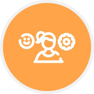 Duygular Satırı Çemberi Yönetimi Basit Simge, Vektör Resimleri