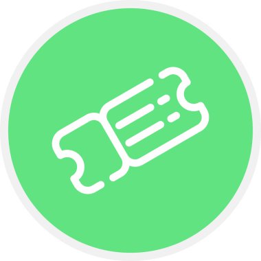 Bilet Satırı Çemberi Basit Simge, Vektör İllüstrasyonu