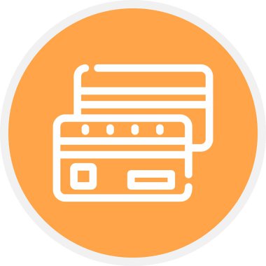 Kredi Kartı Çizgisi Çemberi Basit Simge, Vektör Resimleri