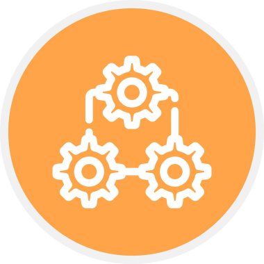 Makine Satırı Çemberi Basit Simge, Vektör Resimleri