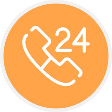 Hizmet Saatleri Çizgisi Çemberi Basit Simge, Vektör Resimleri