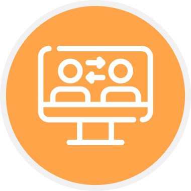 Oyuncu Takas Satırı Çemberi Basit Simge, Vektör İllüstrasyonu