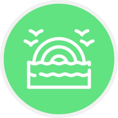 Gökkuşağı Çizgisi Çemberi Basit Simge, Vektör İllüstrasyonu