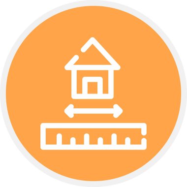 Ölçüm Çizgisi Çemberi Basit Simge, Vektör İllüstrasyonu