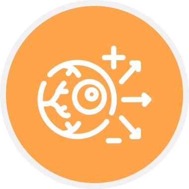 Uzağı Gören Çizgi Çemberi Basit Simge, Vektör İllüstrasyonu