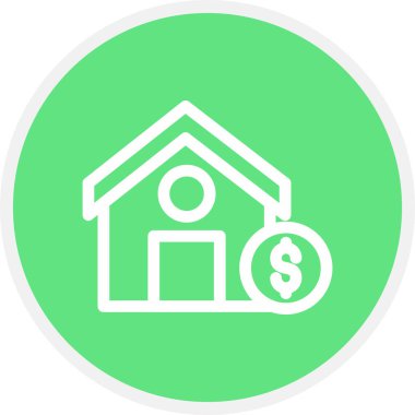 Ev Satış Hattı Çemberi Basit Simge, Vektör Resimleri