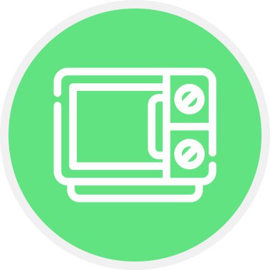 Mikrodalga Hattı Çemberi Basit Simge, Vektör Resimleri