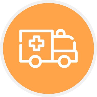 Ambulans Hattı Çemberi Basit Simge, Vektör İllüstrasyonu