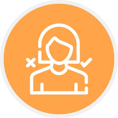 Karar Satırı Çemberi Basit Simge, Vektör İllüstrasyonu