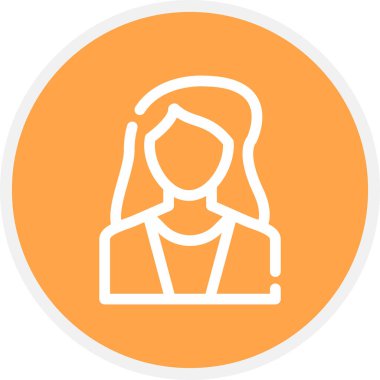 Aktris Satırı Çemberi Basit Simge, Vektör İllüstrasyonu